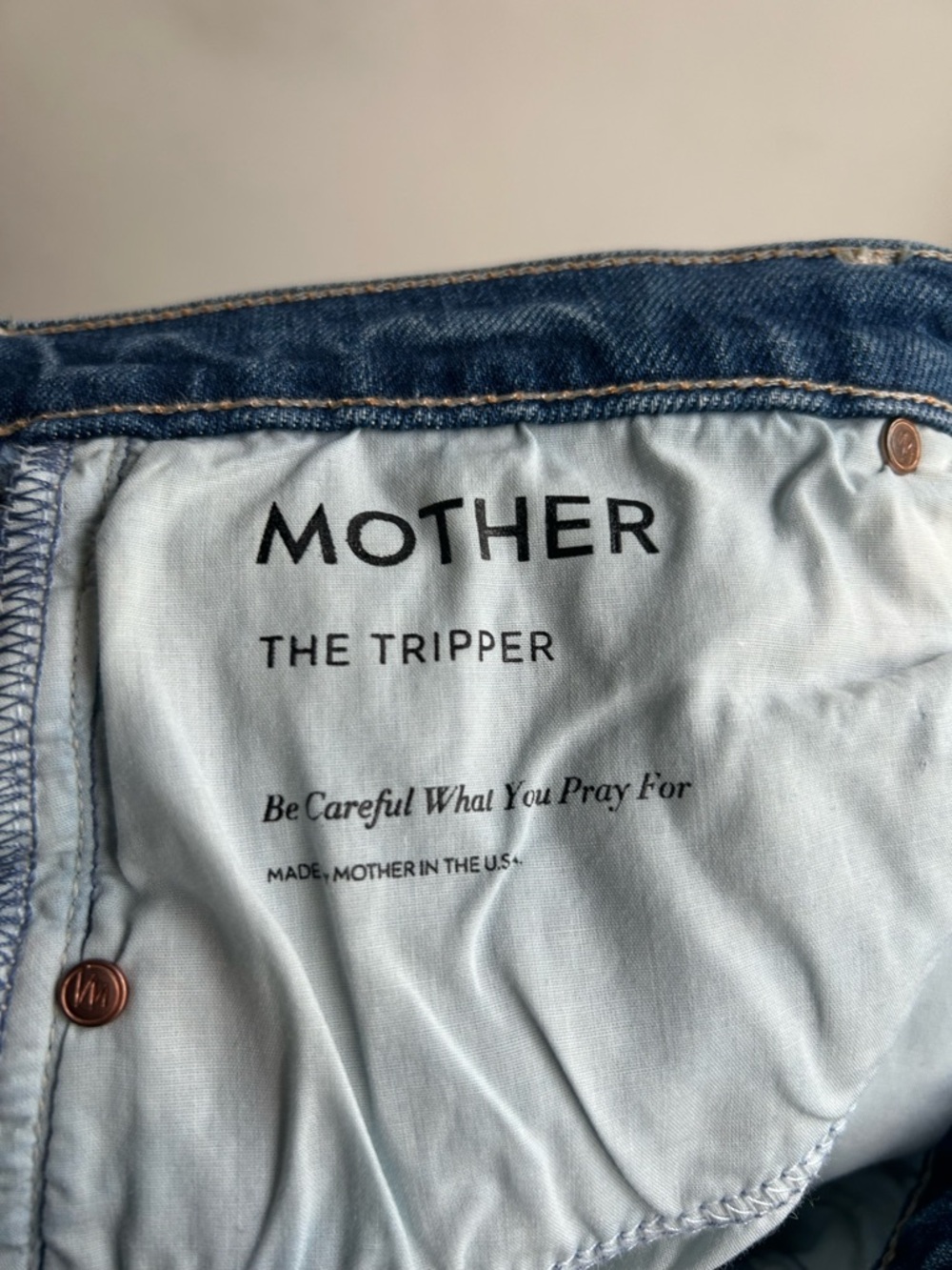 Mother Denim The Tripper, Be Careful What You Pray For Size 28 great condition! - Picture 9 of 10